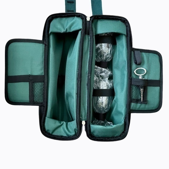Other - Insulated Wine Tote Portable Caddy Set Travel Bag Picnic Kit